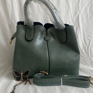 Green butterfly bag